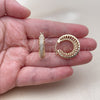 Oro Laminado Small Hoop, Gold Filled Style with White Micro Pave, Polished, Golden Finish, 02.474.0001.25