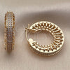 Oro Laminado Small Hoop, Gold Filled Style with White Micro Pave, Polished, Golden Finish, 02.474.0001.25