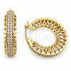 Oro Laminado Small Hoop, Gold Filled Style with White Micro Pave, Polished, Golden Finish, 02.474.0001.25