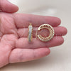 Oro Laminado Small Hoop, Gold Filled Style with White Micro Pave, Polished, Two Tone, 02.474.0001.1.25