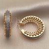 Oro Laminado Small Hoop, Gold Filled Style with White Micro Pave, Polished, Two Tone, 02.474.0001.1.25