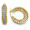 Oro Laminado Small Hoop, Gold Filled Style with White Micro Pave, Polished, Two Tone, 02.474.0001.1.25
