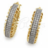 Oro Laminado Small Hoop, Gold Filled Style with White Micro Pave, Polished, Two Tone, 02.474.0001.1.25
