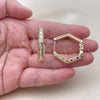 Oro Laminado Huggie Hoop, Gold Filled Style with White Cubic Zirconia, Polished, Golden Finish, 02.474.0003.30