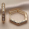 Oro Laminado Huggie Hoop, Gold Filled Style with White Cubic Zirconia, Polished, Golden Finish, 02.474.0003.30