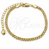 Oro Laminado Basic Bracelet, Gold Filled Style Bismark Design, Polished, Golden Finish, 04.213.0262.06 (Thickness, 6 Inches Length)