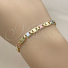 Oro Laminado Basic Bracelet, Gold Filled Style Mariner Design, Polished, Tricolor, 04.63.1417.1.07 (05 MM Thickness, 7 Inches Length)