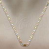 Oro Laminado Basic Necklace, Gold Filled Style Mariner Design, Diamond Cutting Finish, Tricolor, 04.213.0348.1.24 (04 MM Thickness, 24 Inches Length)
