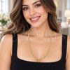 Oro Laminado Basic Necklace, Gold Filled Style Mariner Design, Diamond Cutting Finish, Tricolor, 03.213.0353.24 (Thickness, 24 Inches Length)