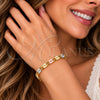 Oro Laminado Fancy Bracelet, Gold Filled Style Diamond Cutting Finish, Tricolor, 04.213.0391.07 (Thickness, 8 Inches Length)