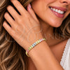 Oro Laminado Fancy Bracelet, Gold Filled Style Miami Cuban Design, Polished, Tricolor, 04.213.0392.07 (Thickness, 8 Inches Length)