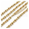 Oro Laminado Fancy Necklace, Gold Filled Style Horseshoe and Oval Bar Design, Polished, Golden Finish, 04.213.0393.18 (07 MM Thickness, 18 Inches Length)