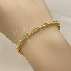 Oro Laminado Fancy Bracelet, Gold Filled Style Horseshoe and Oval Bar Design, Polished, Golden Finish, 03.213.0460.07 (05 MM Thickness, 7 Inches Length)