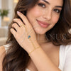 Oro Laminado Fancy Bracelet, Gold Filled Style Butterfly and Ball Design, with Sapphire Blue and Turquoise Micro Pave, Polished, Golden Finish, 03.60.0203.07 (Thickness, 8 Inches Length)