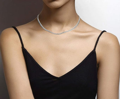 Sterling silver curb link chain, 28 inches — alternate product view for wholesale, main product view