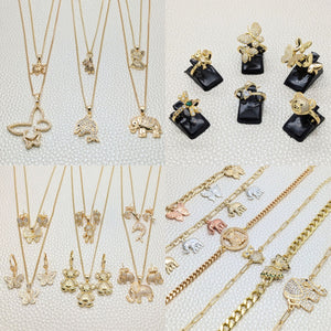 Gold Filled Jewelry — 24 Animal Items $4.12 ea in Wholesale Box — main product view — SKU 157065 | Oro Laminado joyería — 24 Animal Items $4.12 ea in Wholesale Box — SKU 157065