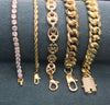 Men's gold layered bracelet assortment kit, five wholesale styles — SKU 132089