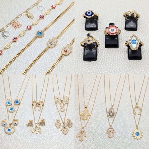 Gold Filled Jewelry — 24 Lucky Items $4.12 ea in Wholesale Box — main product view — SKU 157080 | Oro Laminado joyería — 24 Lucky Items $4.12 ea in Wholesale Box — SKU 157080