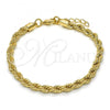 Oro Laminado Basic Bracelet, Gold Filled Style Rope Design, Polished, Golden Finish, 04.213.0103.08