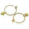 Oro Laminado Medium Hoop, Gold Filled Style Heart Design, Polished, Golden Finish, 02.63.2737.30