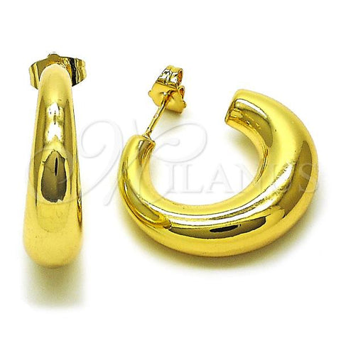 Oro Laminado Medium Hoop, Gold Filled Style Hollow Design, Polished, Golden Finish, 02.163.0212.30