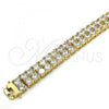 Oro Laminado Tennis Bracelet, Gold Filled Style with White Cubic Zirconia, Polished, Golden Finish, 03.284.0017.08