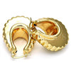 Oro Laminado Medium Hoop, Gold Filled Style Hollow Design, Diamond Cutting Finish, Golden Finish, 02.91.0052