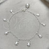 Sterling Silver Charm Bracelet, Turtle Design, Polished, Silver Finish, 03.397.0009.07