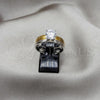 Stainless Steel Elegant Ring, with White Cubic Zirconia, Polished, Golden Finish, 01.63.0660.9