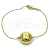 Oro Laminado Fancy Bracelet, Gold Filled Style Ball and Hollow Design, Polished, Golden Finish, 03.63.2288.08