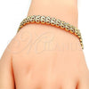 Gold Tone Fancy Bracelet, Diamond Cutting Finish, Golden Finish, 03.100.0021.08
