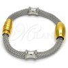 Stainless Steel Fancy Bracelet, Polished, Two Tone, 03.230.0001.07
