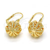 Oro Laminado Dangle Earring, Gold Filled Style Ball Design, Polished, Golden Finish, 5.105.016