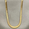 Oro Laminado Basic Necklace, Gold Filled Style Herringbone Design, Polished, Golden Finish, 04.58.0020.20