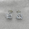Sterling Silver Stud Earring, with White Cubic Zirconia, Polished,, 02.63.2612