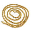 Oro Laminado Basic Necklace, Gold Filled Style Box Design, Polished, Golden Finish, 04.242.0085.30