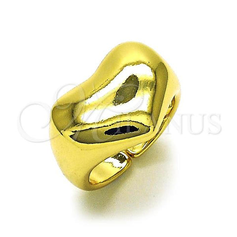 Oro Laminado Elegant Ring, Gold Filled Style Heart Design, Polished, Golden Finish, 01.341.0132
