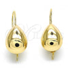 Oro Laminado Leverback Earring, Gold Filled Style Teardrop Design, Polished, Golden Finish, 02.163.0077