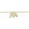 Sterling Silver Pendant Necklace, Elephant Design, Polished, Golden Finish, 04.337.0010.1.16