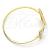 Gold Tone Individual Bangle, with White Mother of Pearl, Polished, Golden Finish, 07.263.0004.2.GT (02 MM Thickness, One size fits all)