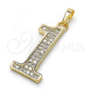 Oro Laminado Fancy Pendant, Gold Filled Style with White Cubic Zirconia, Polished, Golden Finish, 05.185.0021