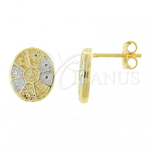 Oro Laminado Stud Earring, Gold Filled Style Polished, Two Tone, 02.55.0020 *PROMO*
