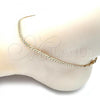 Oro Laminado Basic Anklet, Gold Filled Style Curb Design, Polished, Golden Finish, 04.213.0237.10
