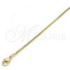 Oro Laminado Basic Necklace, Gold Filled Style Box Design, Polished, Golden Finish, 04.99.0009.18