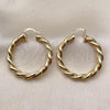 Oro Laminado Medium Hoop, Gold Filled Style and Hollow Polished, Golden Finish, 02.170.0527.40