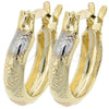Oro Laminado Small Hoop, Gold Filled Style Diamond Cutting Finish, Tricolor, 02.21.0236