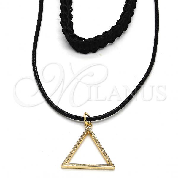 Oro Laminado Fancy Necklace, Gold Filled Style Choker Design, Polished, Golden Finish, 04.215.0015.12