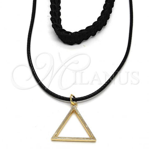 Oro Laminado Fancy Necklace, Gold Filled Style Choker Design, Polished, Golden Finish, 04.215.0015.12