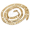 Oro Laminado Basic Necklace, Gold Filled Style Figaro Design, Polished, Golden Finish, 5.222.013.22