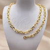 Oro Laminado Necklace and Bracelet, Gold Filled Style Polished, Golden Finish, 06.372.0063